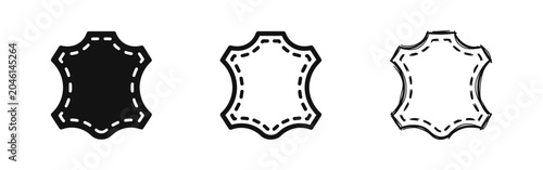 Photos Leather Material Skin Icon Set - Animal Hide and Textile Industry Symbol