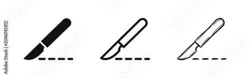 Photos Medical Scalpel and Surgical Incision Icon Set