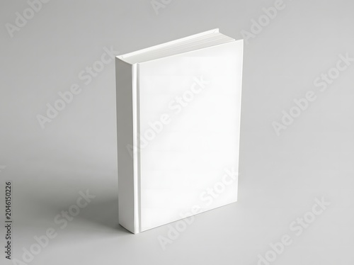 Blank Hardcover Book Mockup Isolated on Light Gray Surface