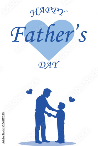 Father and Child Bonding Happy Father's Day Vector