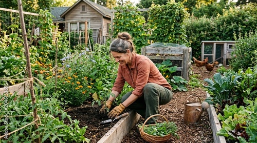 woman working in the garden