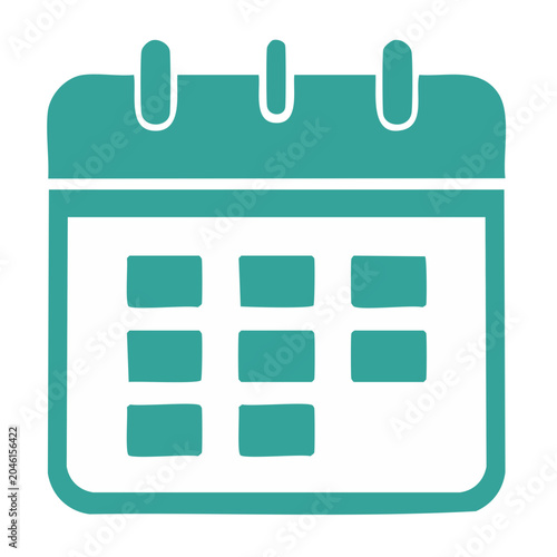 Teal calendar icon on white background