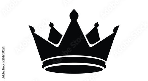 Fotografie Black crown silhouette on transparent background high quality