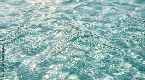 Sparkling Turquoise Water Surface with Ripples and Sunlight Glints