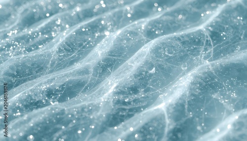Abstract Blue Frozen Ice Texture with Rippling Waves and Sparkles