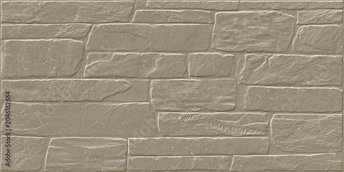 Valokuva A textured surface of stacked beige stone blocks, resembling a weathered wall