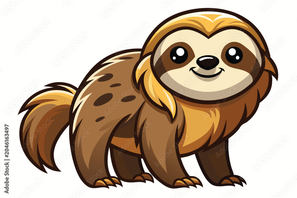 Obraz premium sloth silhouette line art vector on white background