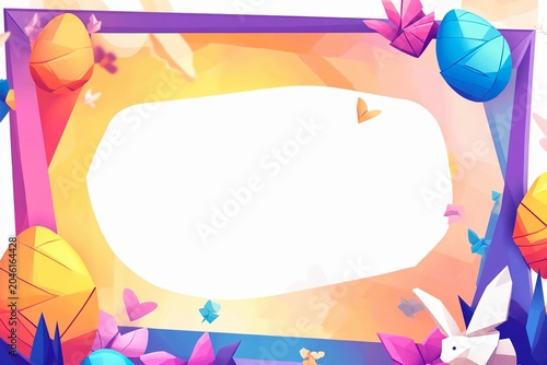Creative origami egg postcard design for celebrating Easter holidays