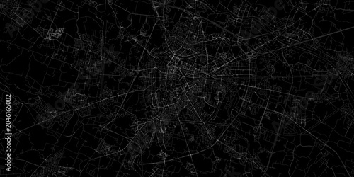 Quadro su tela Padua (Italy) street map. The style of the map is white streets