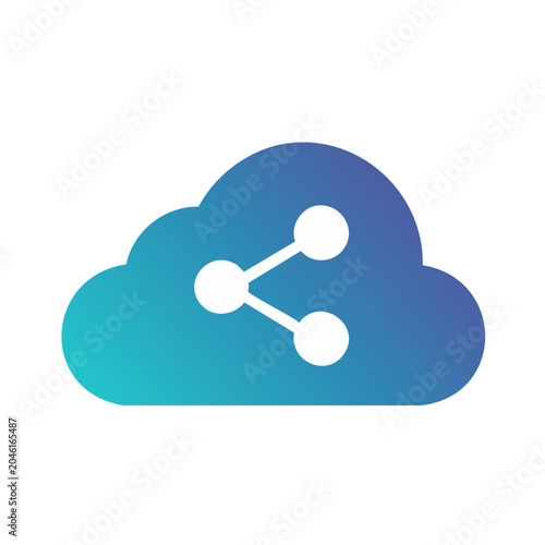 Cloud share icon with gradient background