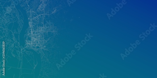 Принти на полотні Tomsk (Russia) street map. The style of the map is blue gradient