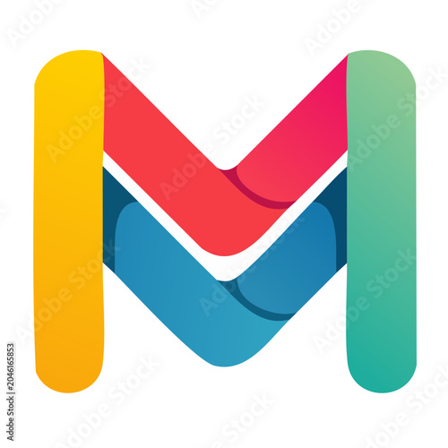 Modern abstract letter M logo with colorful gradient
