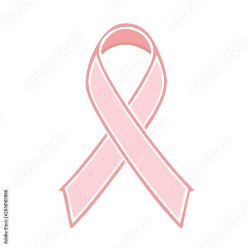 Pink ribbon symbol for breast cancer awareness