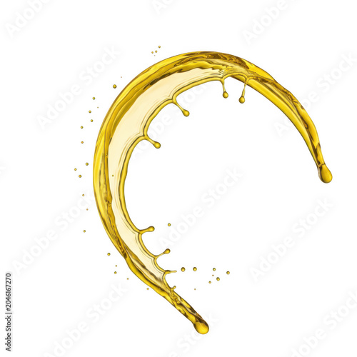 A golden crescent shape with intricate patterns and sparkling details