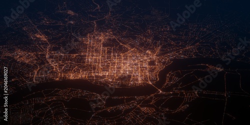 Принти на полотні Tomsk (Russia) night view with street lights