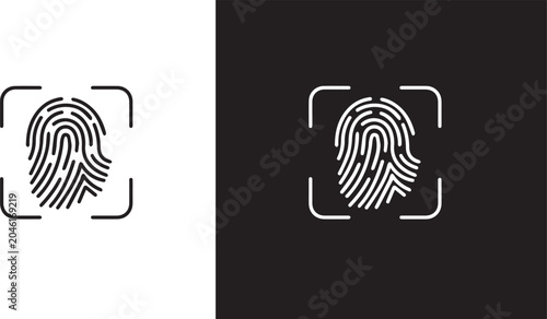 Finger print icon vector illustration. Editable black icon EPS 10