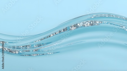 Abstract Blue Liquid Wave Background with Sparkling Crystal Texture