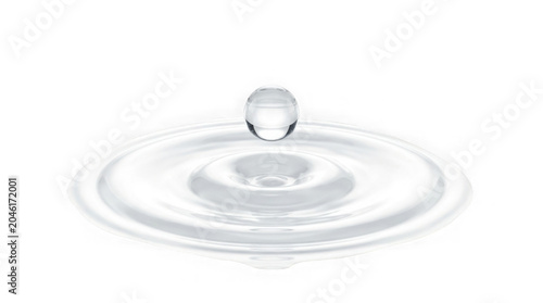 Clear Liquid Drop Falling And Creating Ripples On White Surface