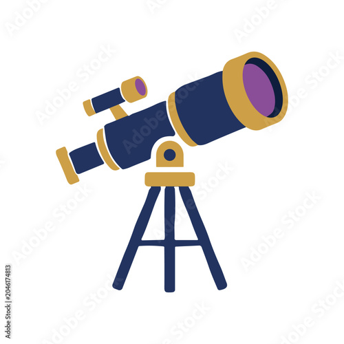 Fotografie Telescope on Tripod Stand Outdoors.