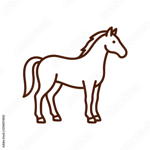 Fotografia Horse Standing Alone Side View.