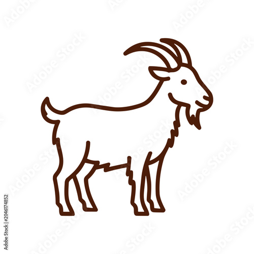 Foto Goat standing profile view animal.