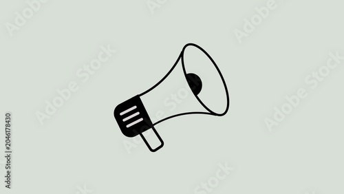 Photos Black line of a megaphone on gray background loudspeaker announcement communicat