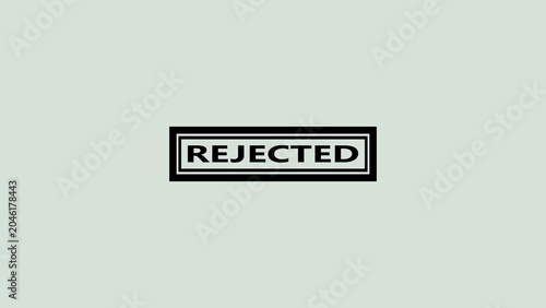 Black rejected stamp on light green background text