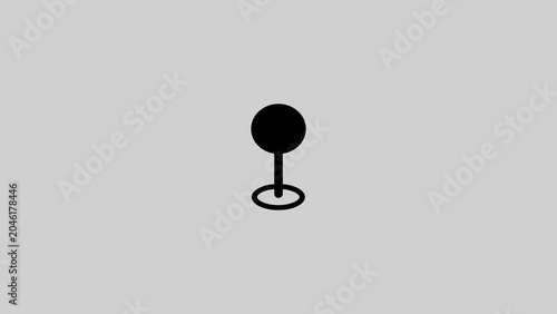 Black pin on gray background marker