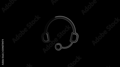 Black silhouette of a telephone headset communication