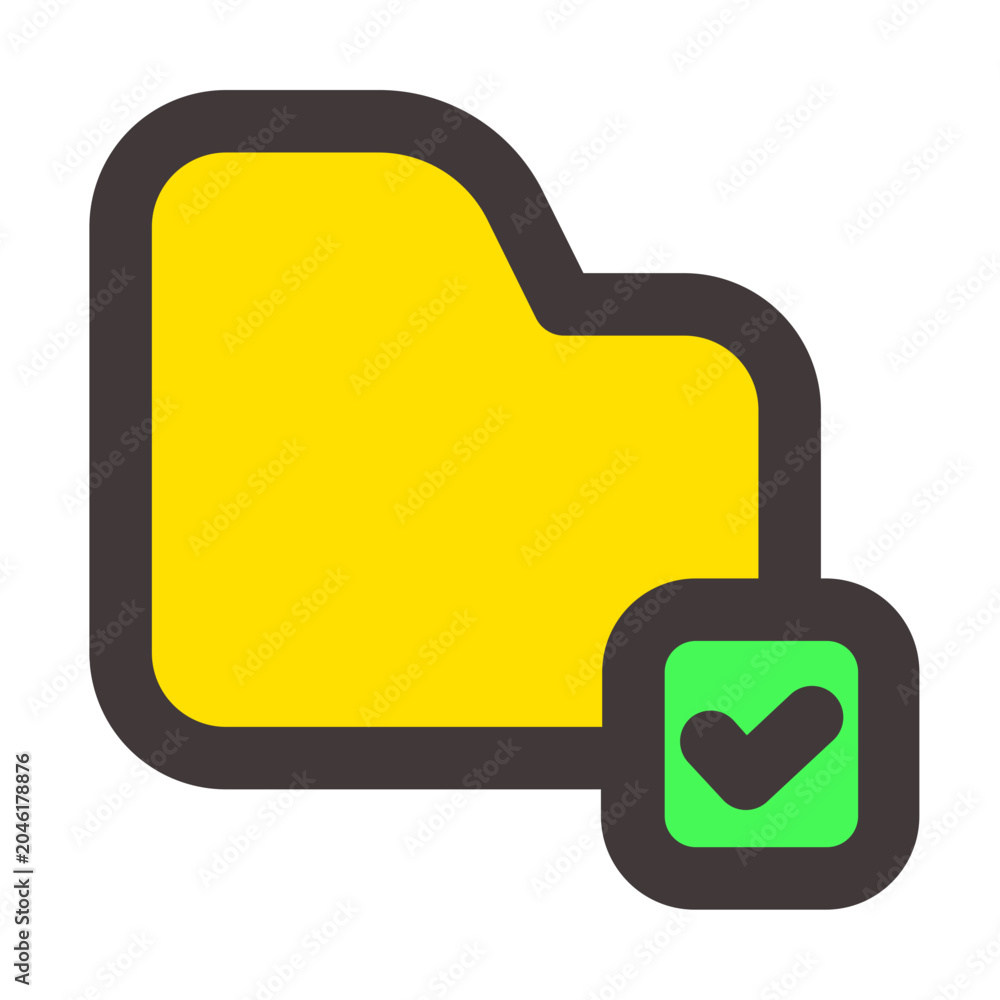 Obraz premium Folder Checklist Filled Line Icon