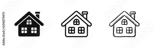 Photography Residential House Home Icon Set for Real Estate