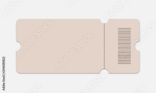 Ticket template on white background.	