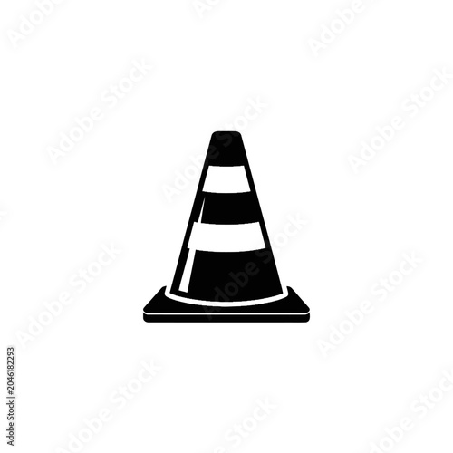 Traffic cone road safety sign.