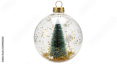 Christmas ornament with miniature pine tree inside