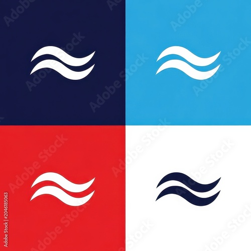 Wave logo icon in four colors
