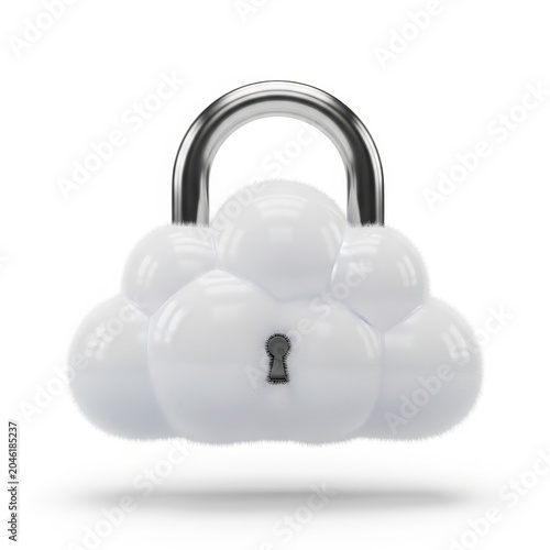White cloud shaped padlock with silver handle
