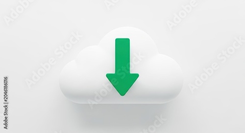 Green cloud with download arrow