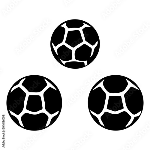 Classic black and white soccer balls arrangement