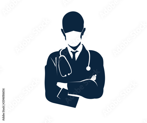 flat image of a male doctor