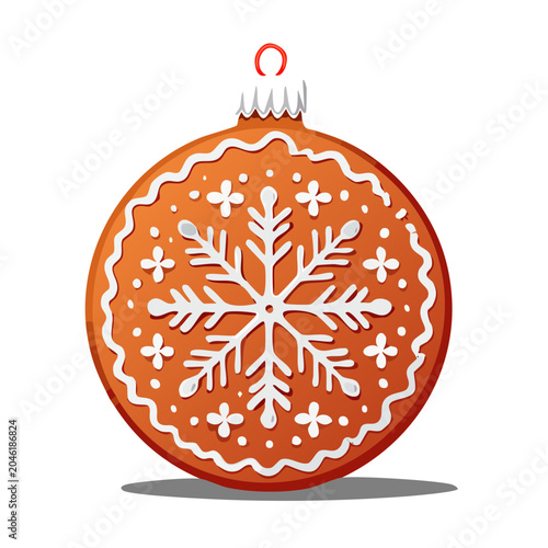 Christmas gingerbread ornament with snowflake design