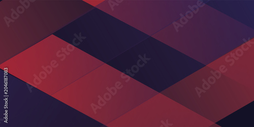 Quadro su tela Abstract dark geometric background with overlapping red and blue square shapes and a prominent vintage grainy noise texture overlay