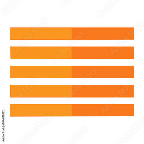 Orange progress bars on white background