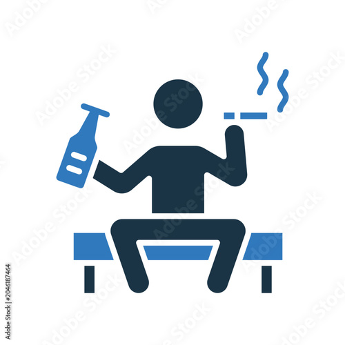Photos Unhealthy Lifestyle mixed color icon