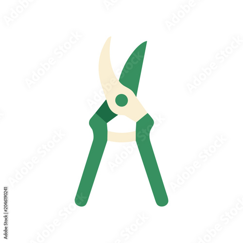 Green gardening pruning shears tool.