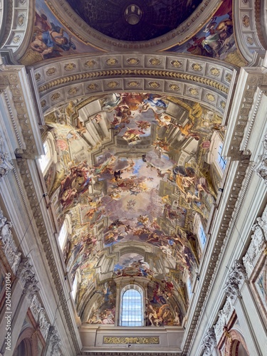 The famous trompe l'oeil ceiling fresco by Andrea Pozzo in the Church of St. Ignatius, Rome