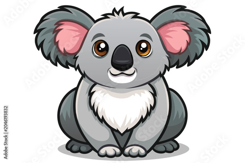 Photography koala silhouette line art vector on white background