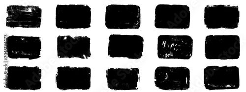 Slika na platnu Grunge text box rectangle with label shape and stamp for rough badge layout