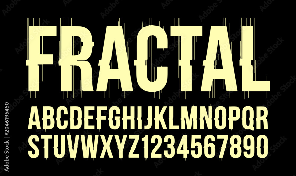 Fototapeta premium Modern Brutalist Typography Collection with Glitch Stripe Effects and Abstract Lettering
