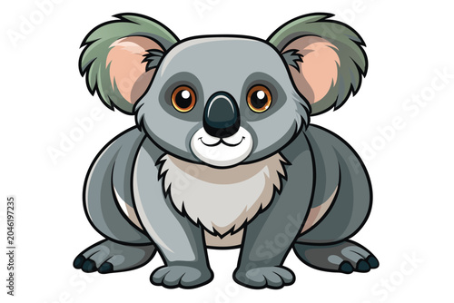 Photography koala silhouette line art vector on white background