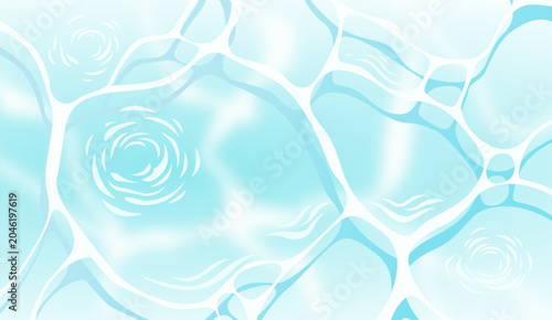 Canvas-taulu Vector illustration of crystal clear blue water surface with sun reflection, ripples, and caustics effect